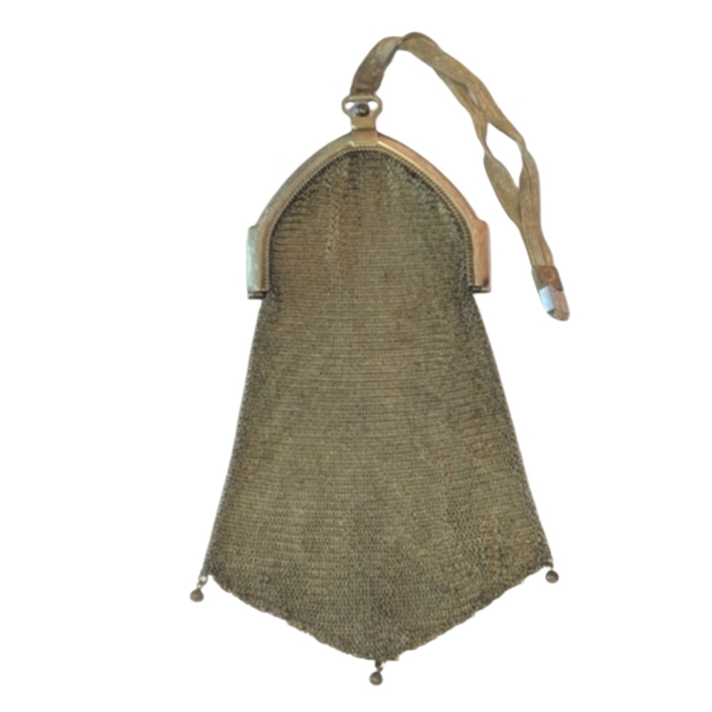 Vintage Whiting & Davis Mesh Cathedral Purse Edwardian Art Deco Soldered Mesh